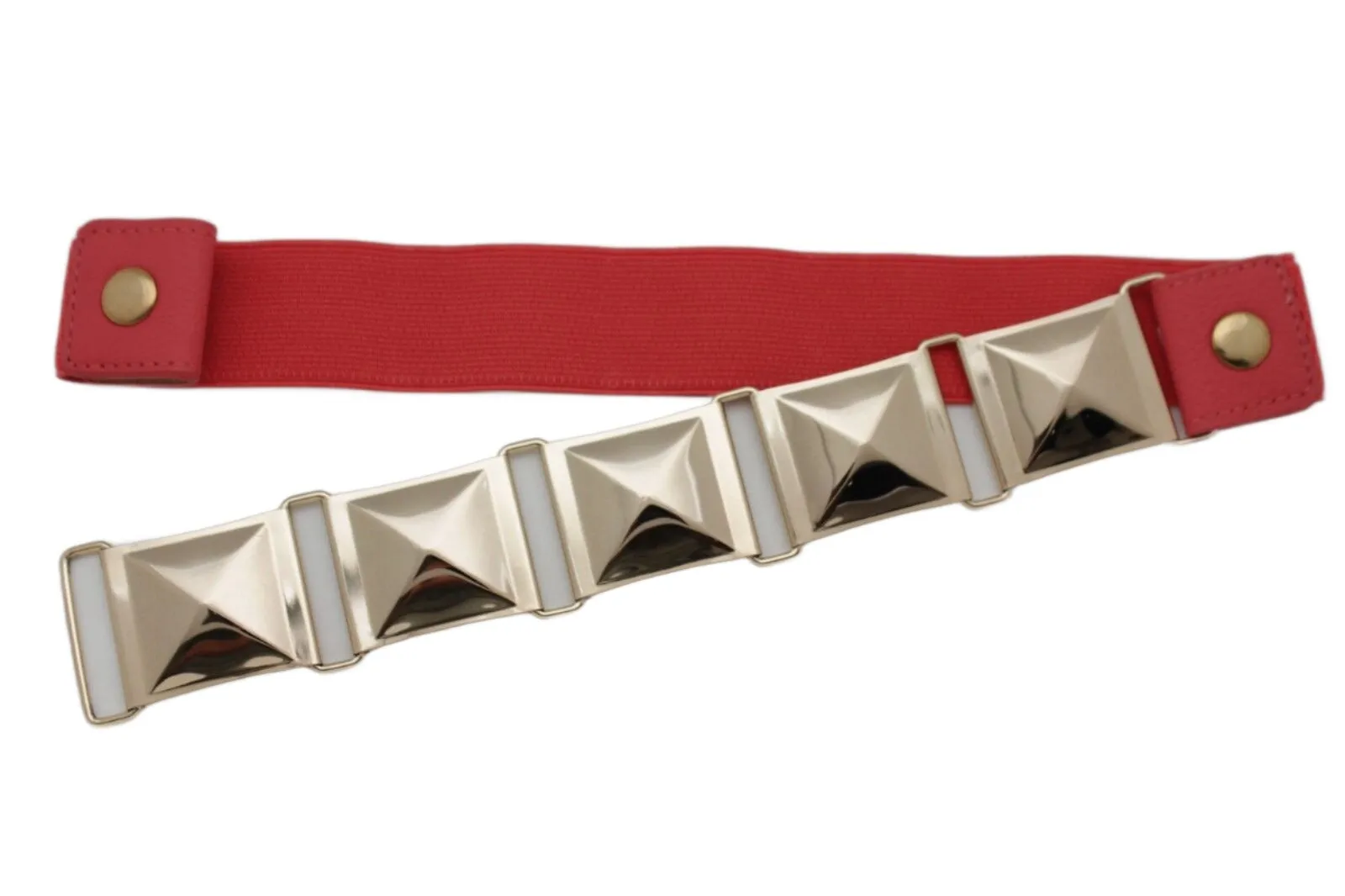 Large Pyramid Studded Elastic Waistband Belt Size S M
