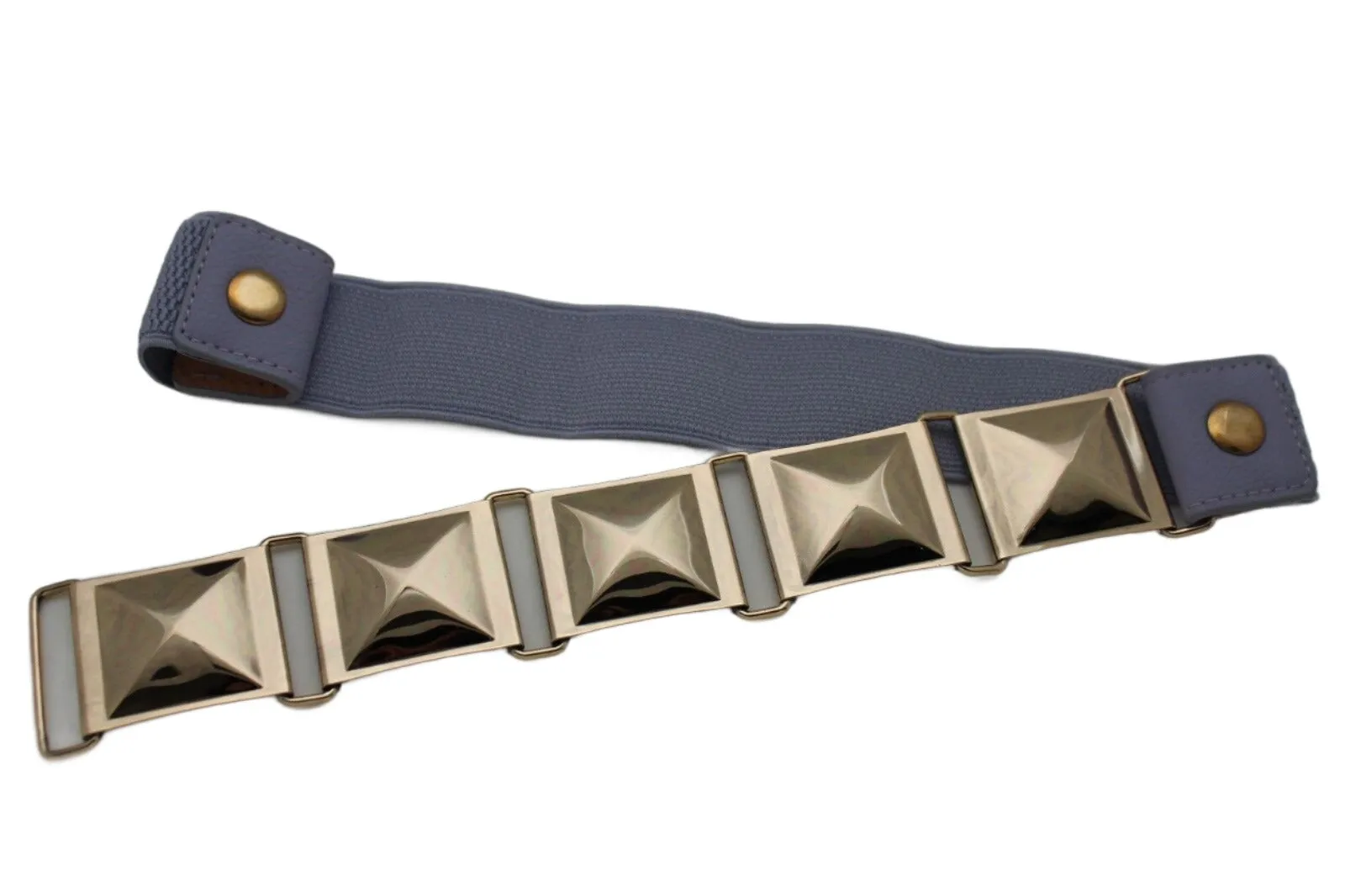 Large Pyramid Studded Elastic Waistband Belt Size S M