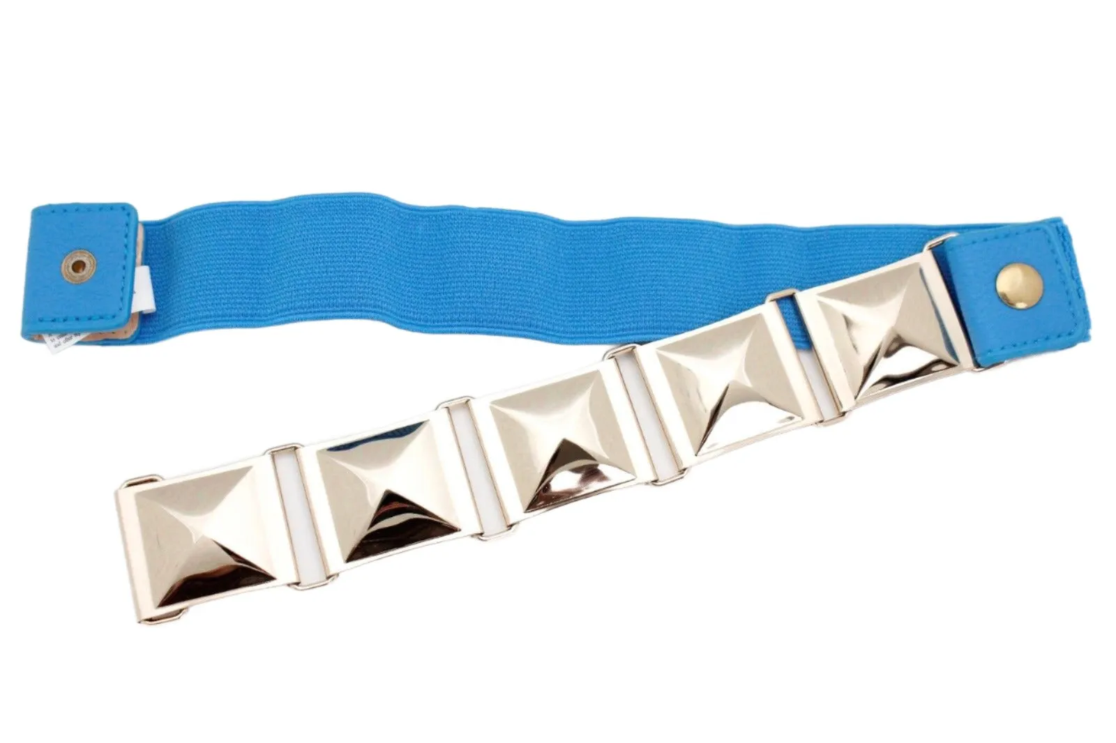 Large Pyramid Studded Elastic Waistband Belt Size S M