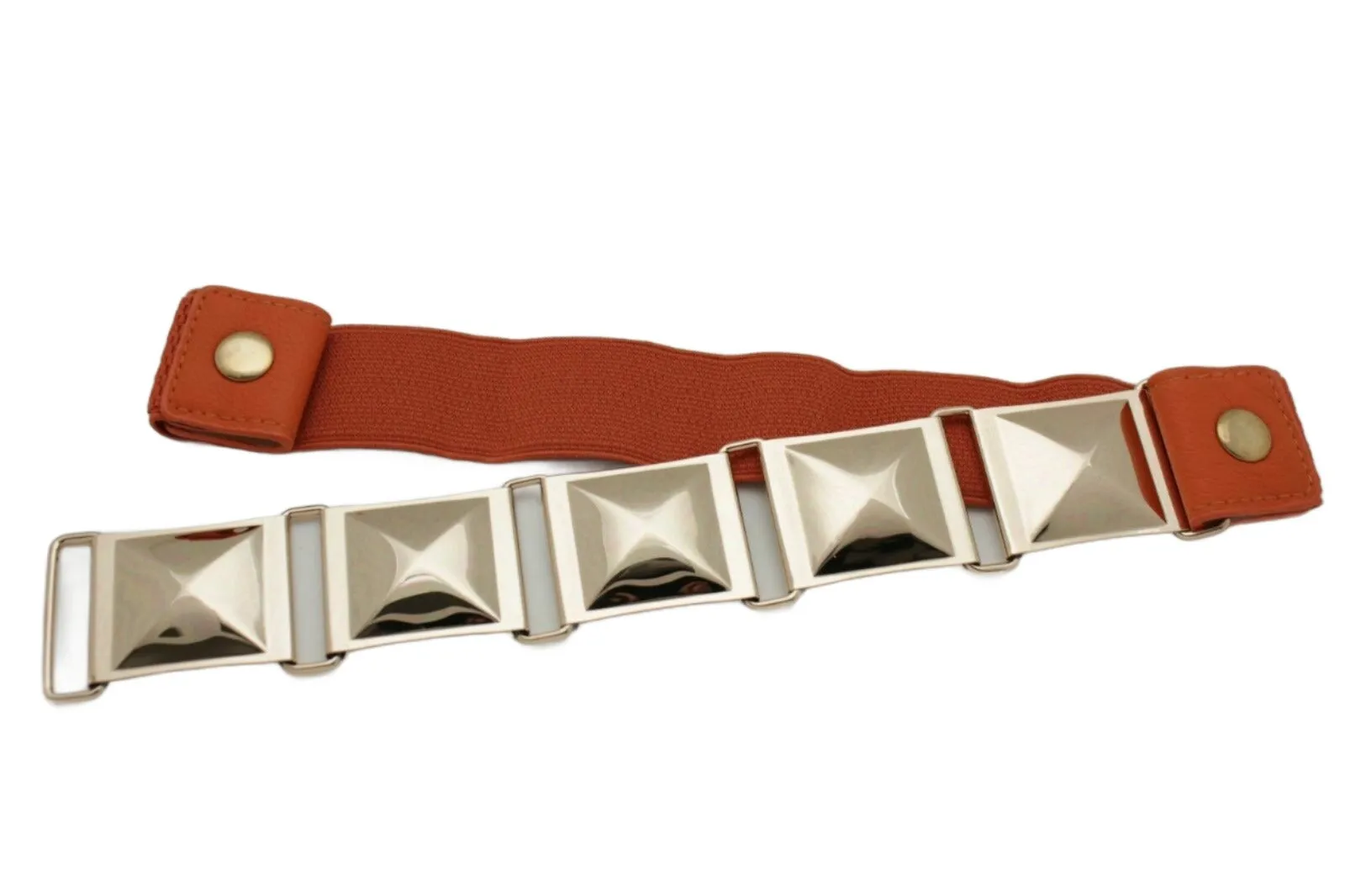 Large Pyramid Studded Elastic Waistband Belt Size S M