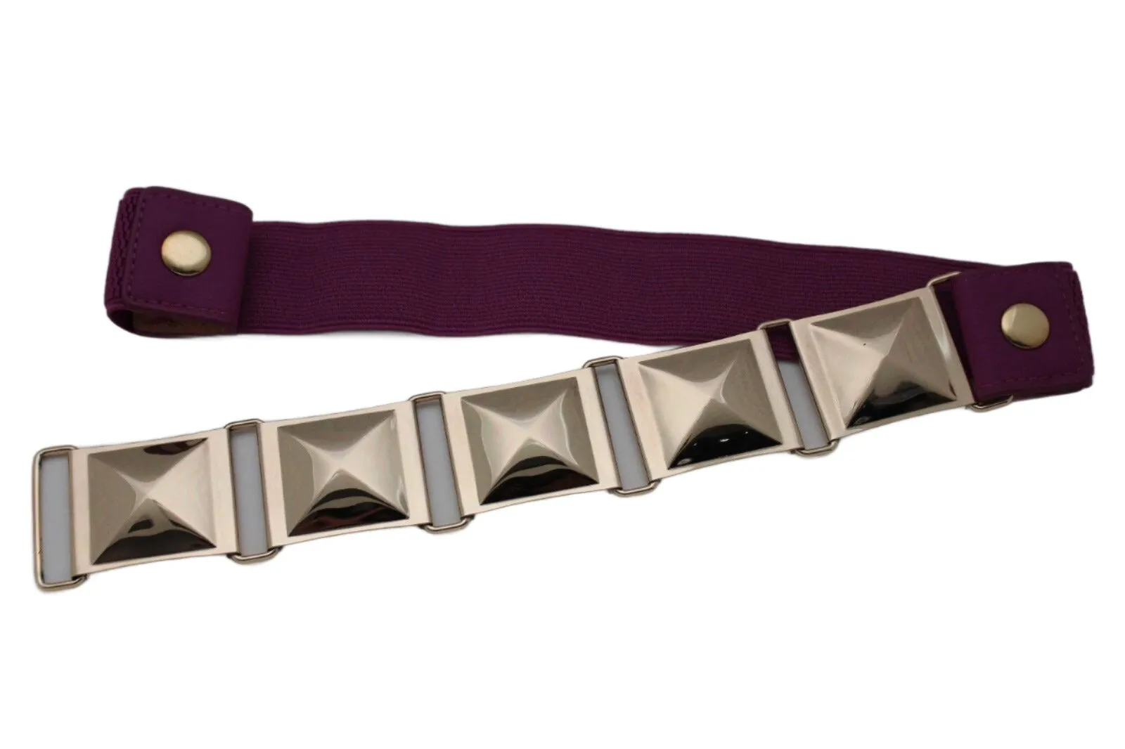 Large Pyramid Studded Elastic Waistband Belt Size S M