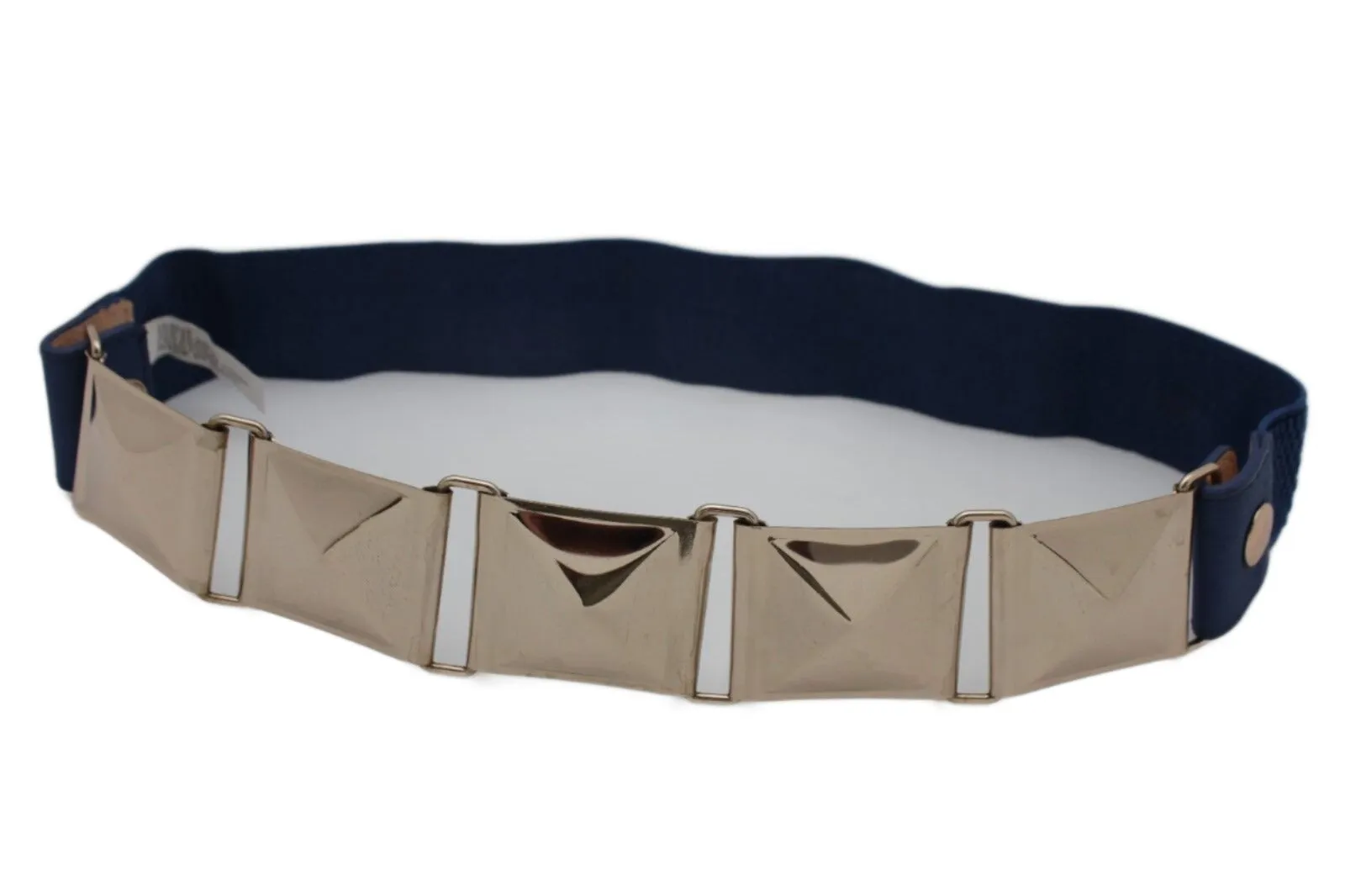 Large Pyramid Studded Elastic Waistband Belt Size S M