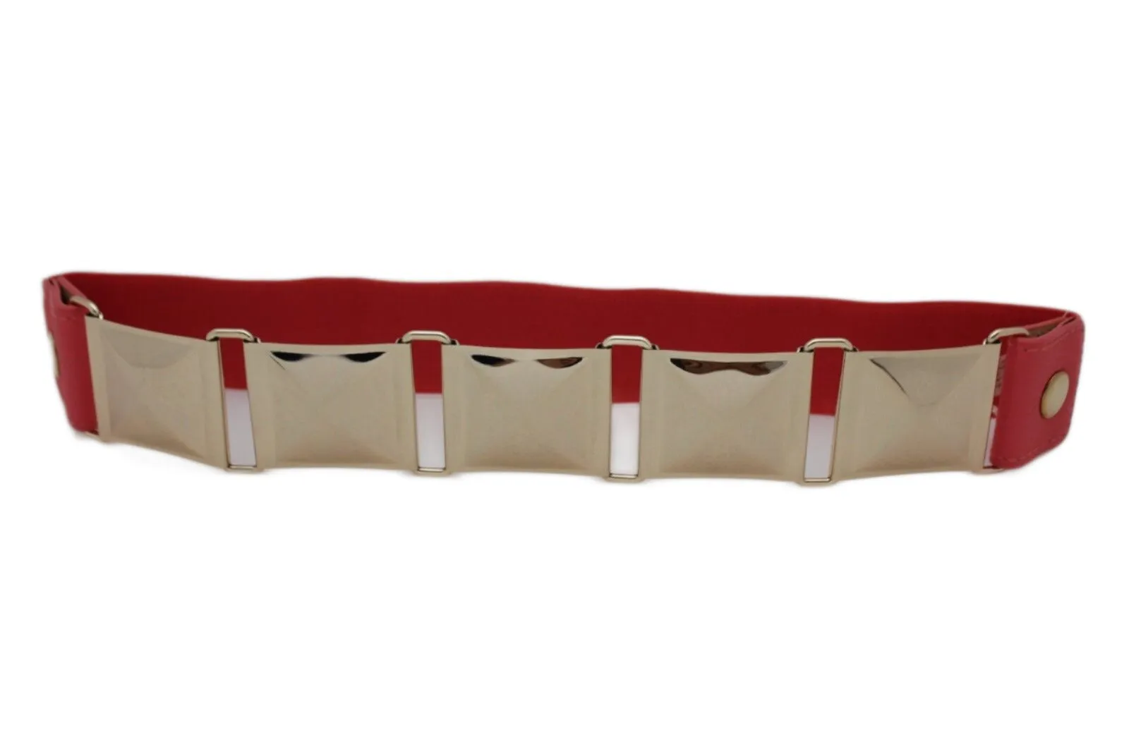 Large Pyramid Studded Elastic Waistband Belt Size S M