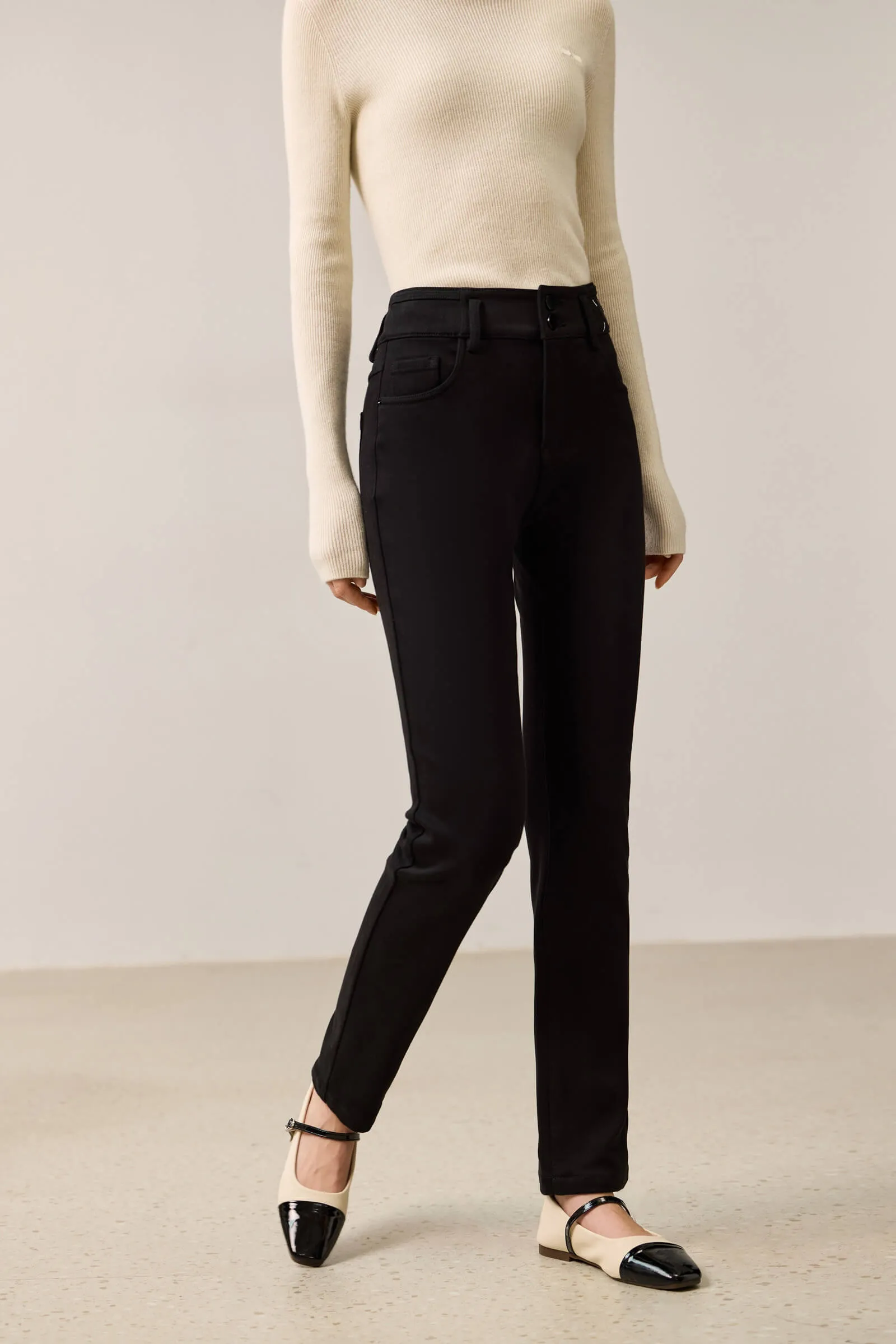 LILY Vintage High-Waist Cropped Straight-Leg Jeans
