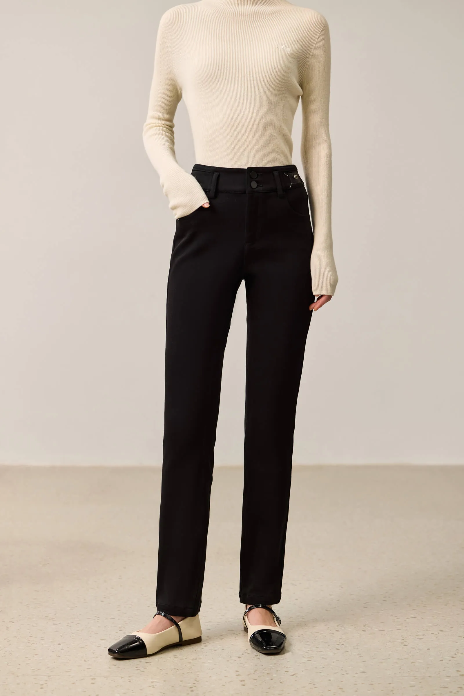 LILY Vintage High-Waist Cropped Straight-Leg Jeans