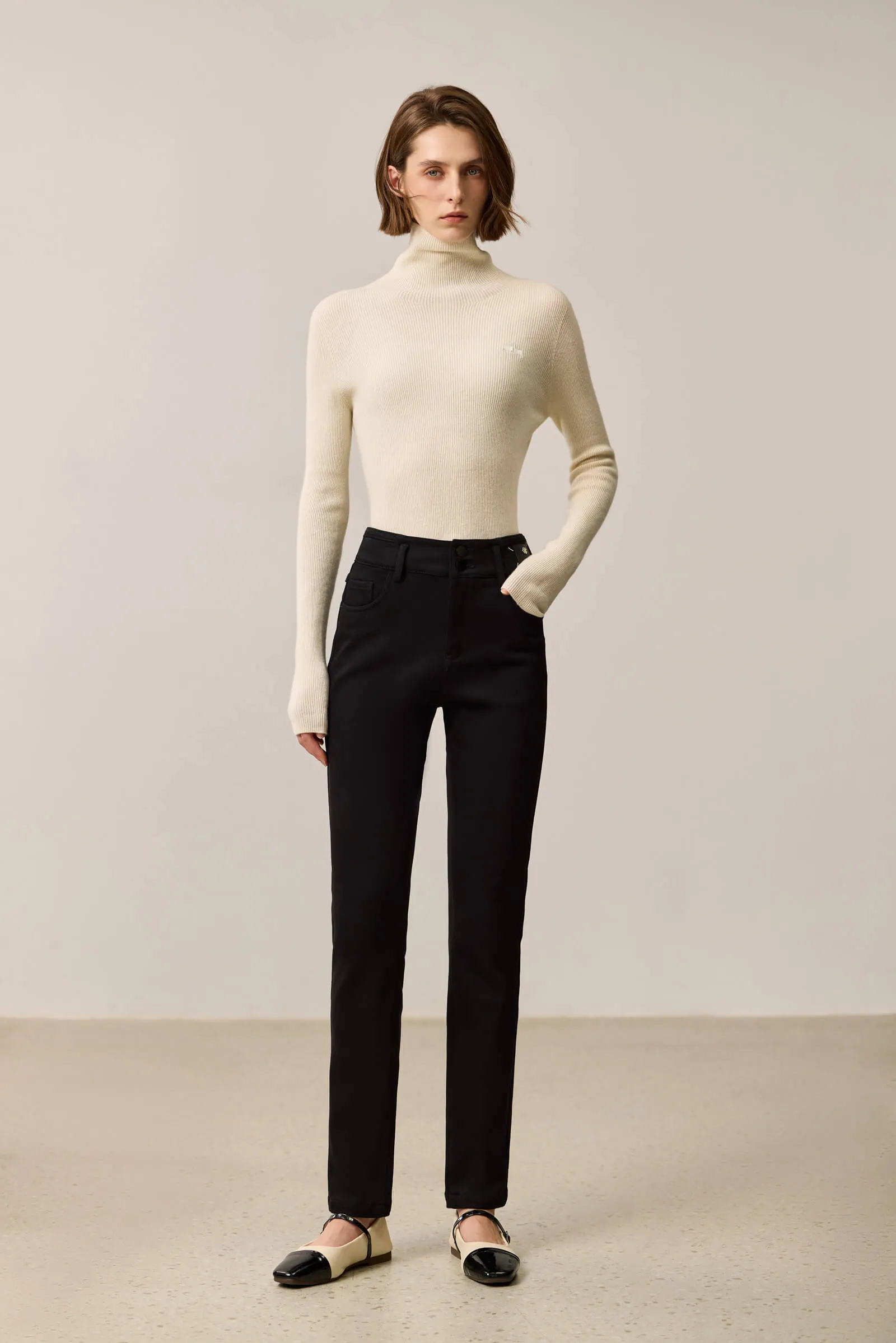 LILY Vintage High-Waist Cropped Straight-Leg Jeans