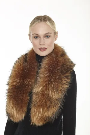 Linda Richard Fox Fur Clip Collar, Natural