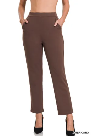 Lulu Stretch Dress Pants In Brown
