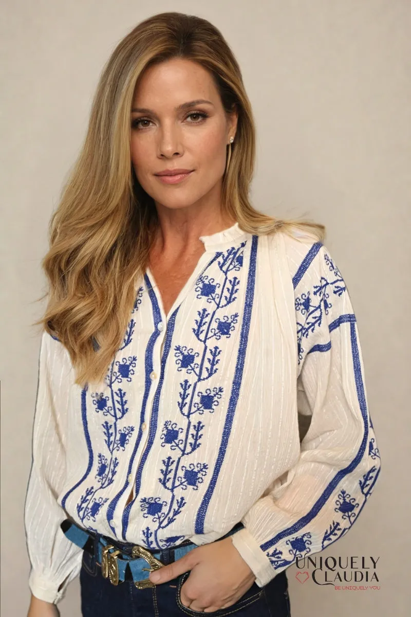 Maddi Embroidered Boho Blouse