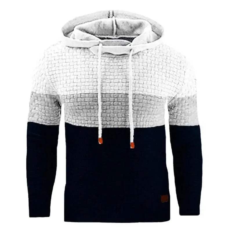 Men’s casual oversized hoodie long sleeve patchwork sweatshirt