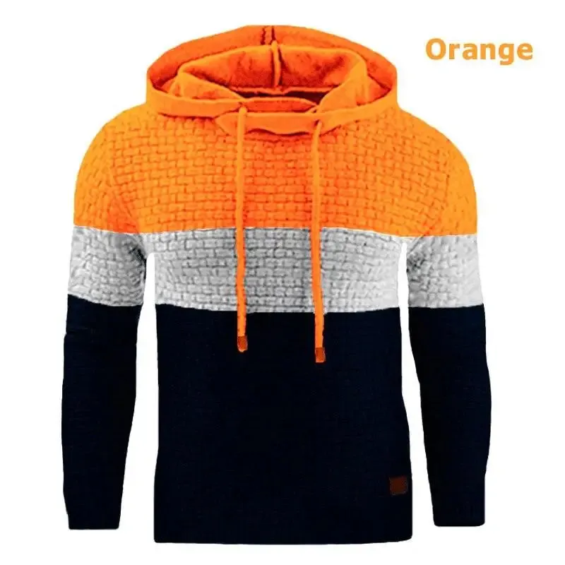 Men’s casual oversized hoodie long sleeve patchwork sweatshirt