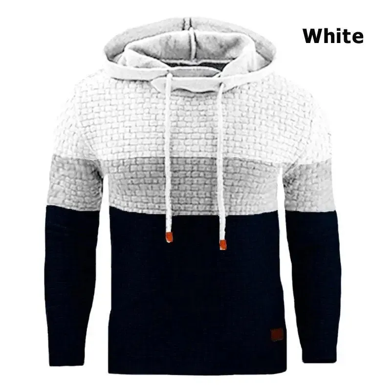 Men’s casual oversized hoodie long sleeve patchwork sweatshirt