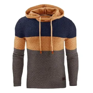 Men’s casual oversized hoodie long sleeve patchwork sweatshirt