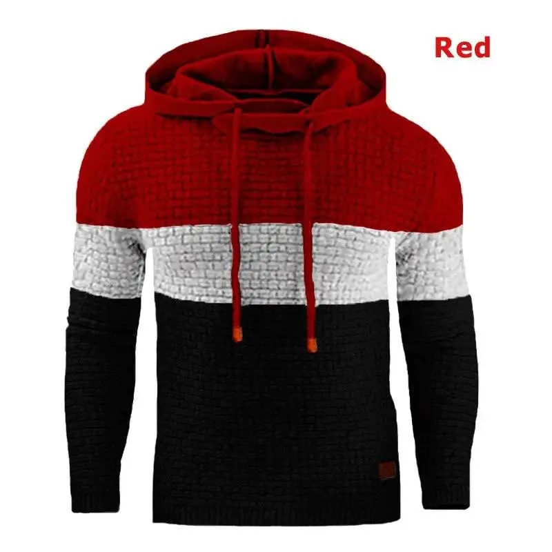 Men’s casual oversized hoodie long sleeve patchwork sweatshirt
