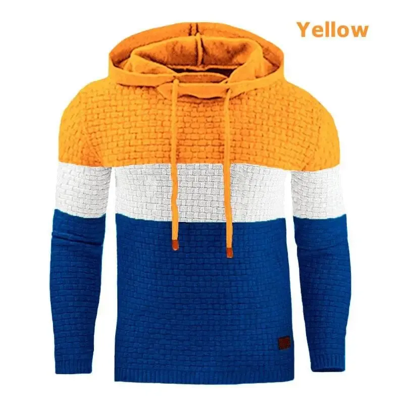 Men’s casual oversized hoodie long sleeve patchwork sweatshirt