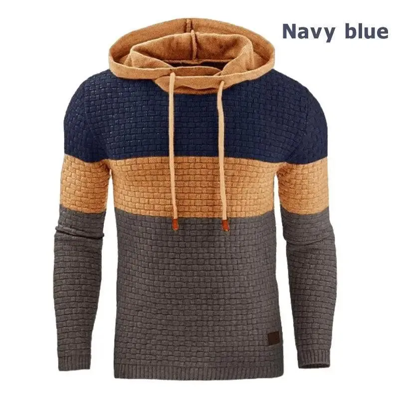 Men’s casual oversized hoodie long sleeve patchwork sweatshirt