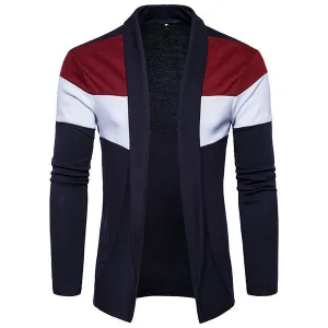 Mens Fall Winter knitting Hit color Striped Casual Cardigans
