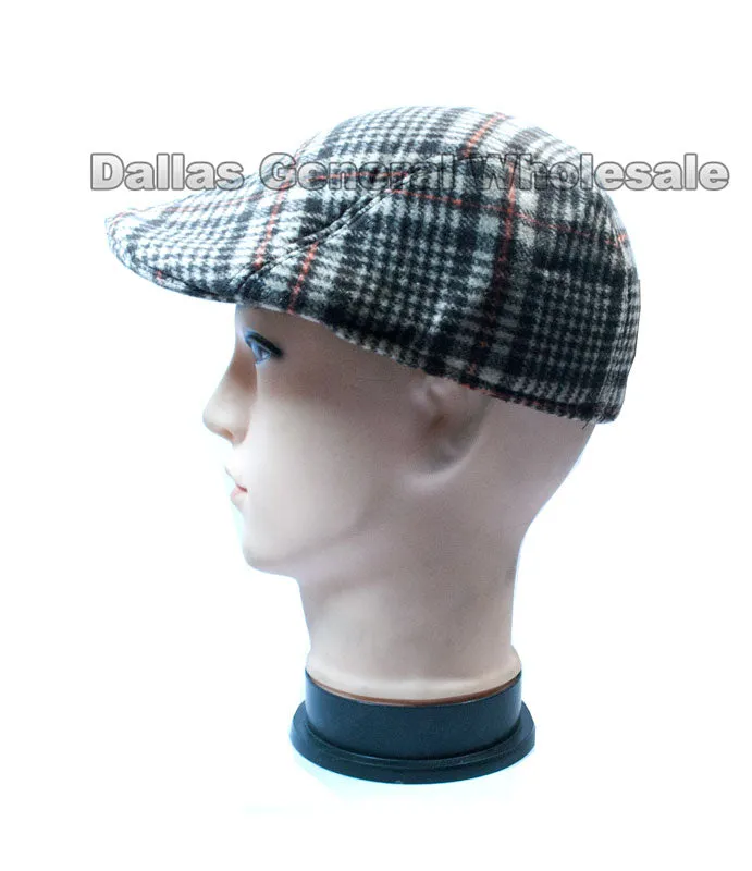 Men's Plaid Cotton Newsboy Caps Wholesale