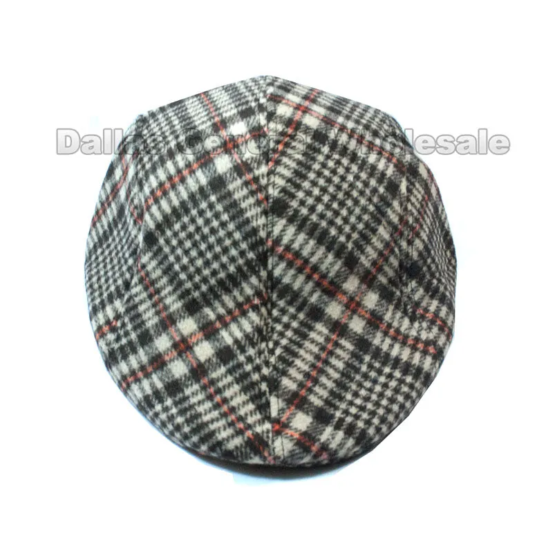 Men's Plaid Cotton Newsboy Caps Wholesale