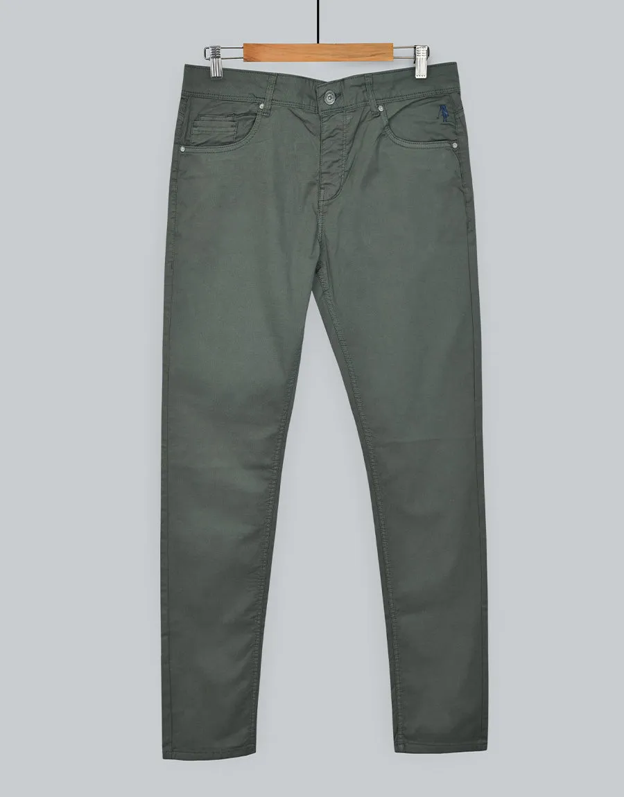 Men's Regular Fit Cotton Pant - Olive