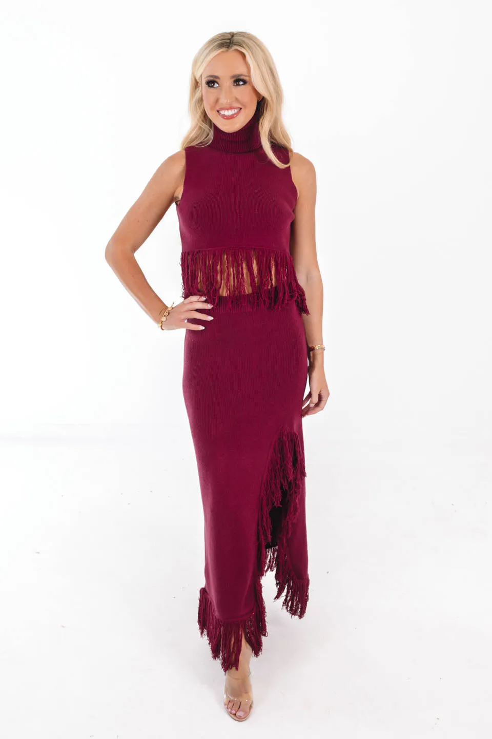 Midnight Tango Crop Top - Red