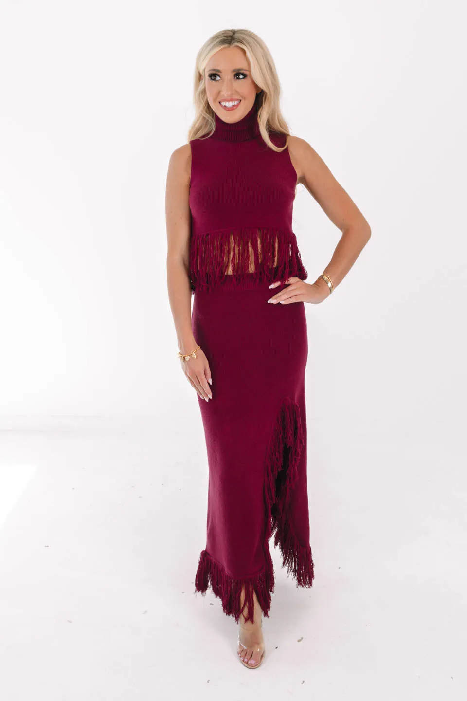 Midnight Tango Crop Top - Red