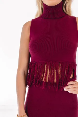 Midnight Tango Crop Top - Red