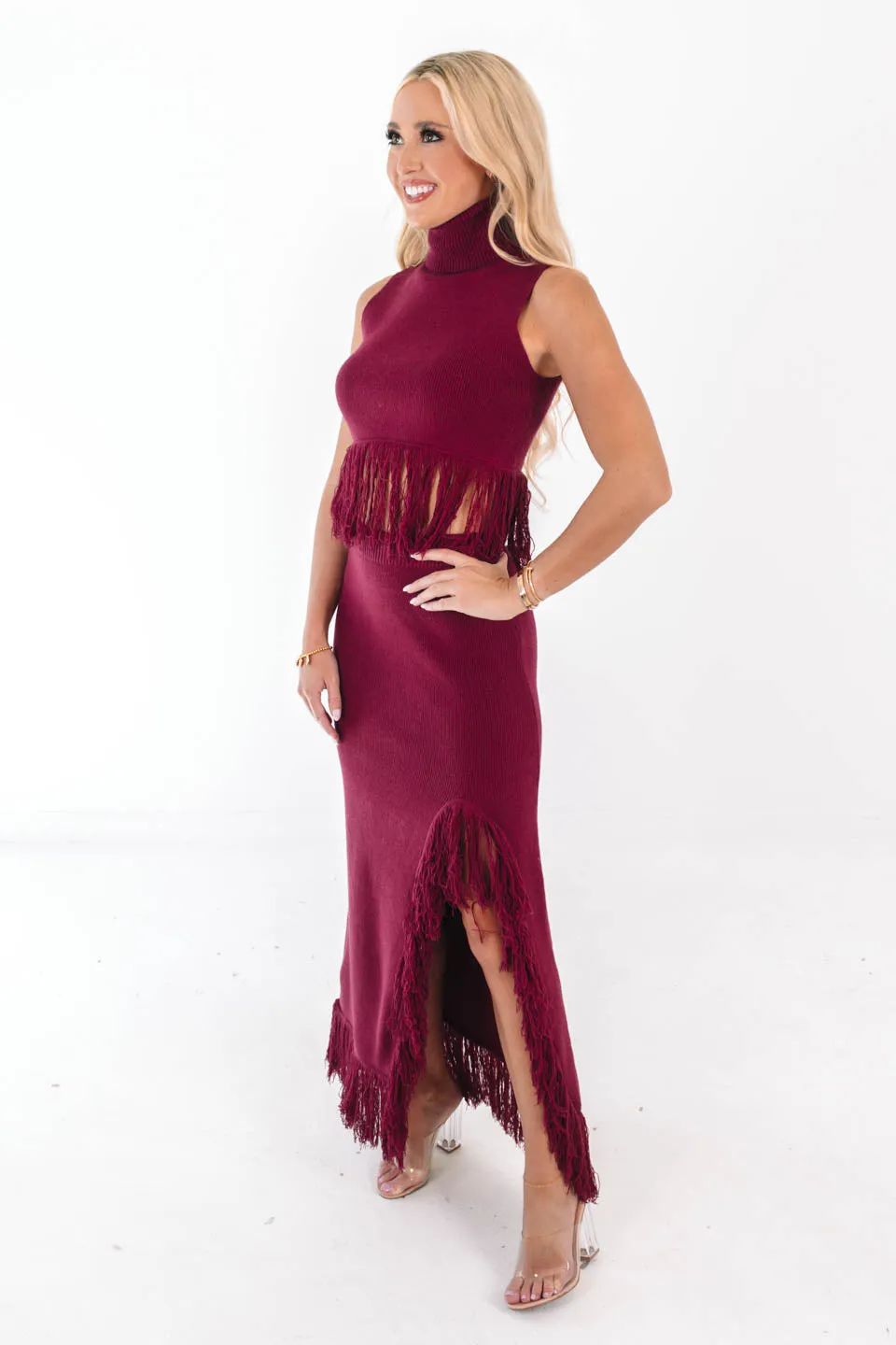 Midnight Tango Crop Top - Red