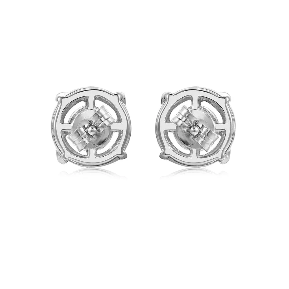 Moissanite by Cate & Chloe Jemma Sterling Silver Stud Earrings with Moissanite Crystals
