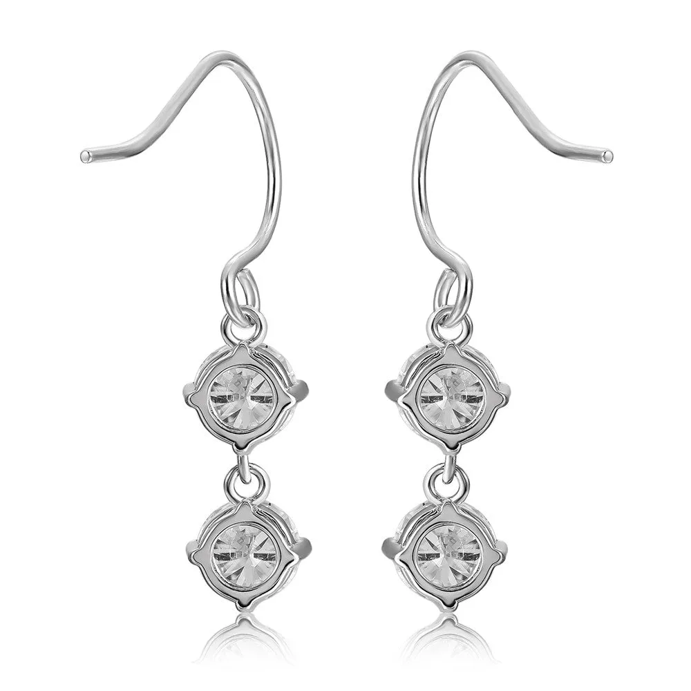 Moissanite by Cate & Chloe Talia Sterling Silver Dangle Earrings with Moissanite Crystals