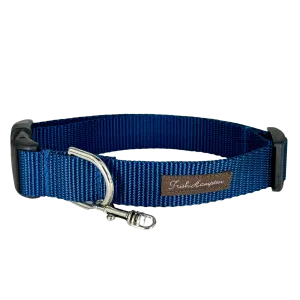 Navy Blue Nylon Webbing Dog Collar - 804