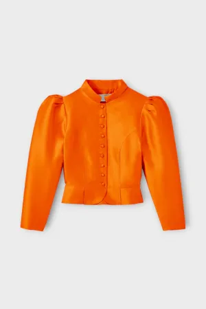 ORANGE Satin Puff Sleeve Jacket