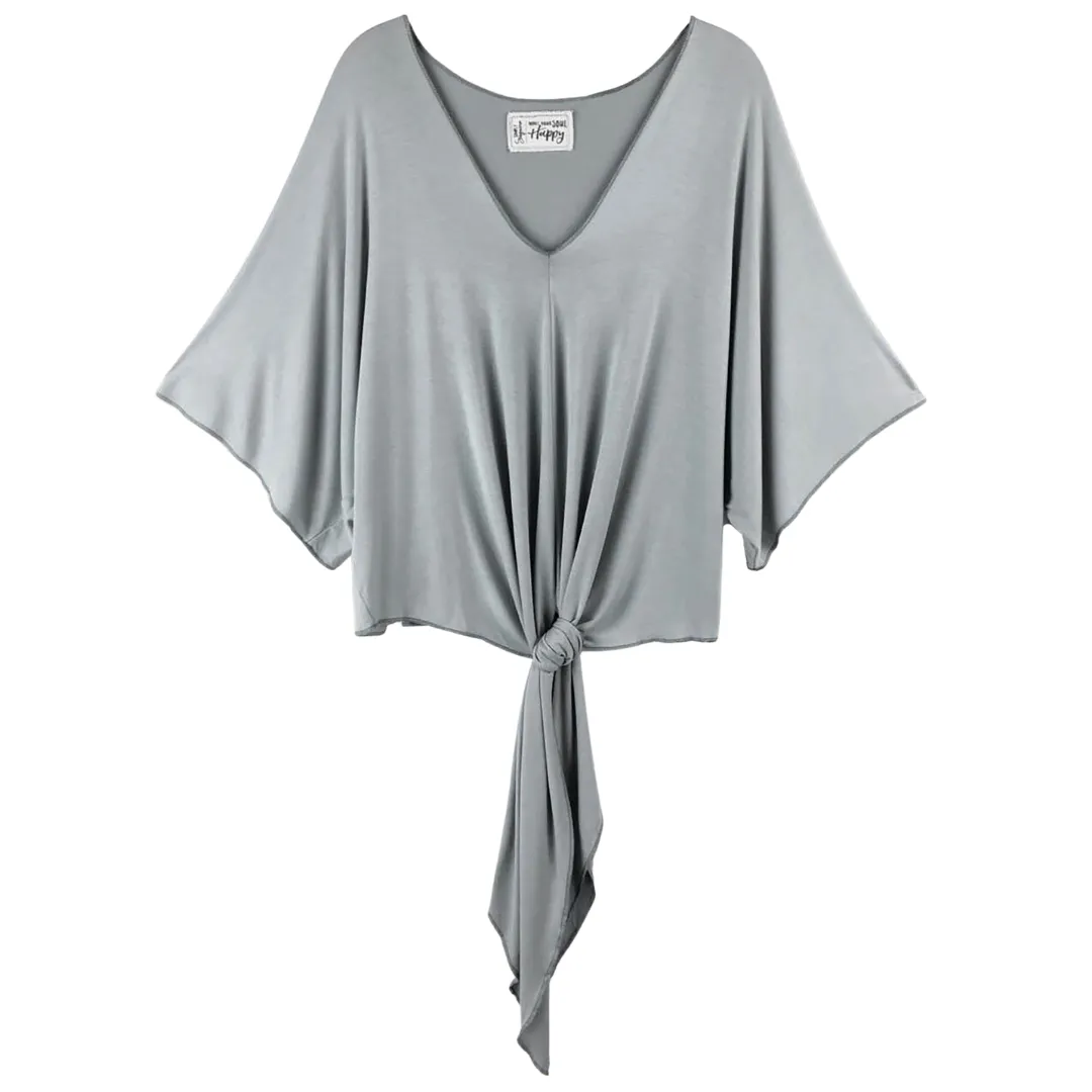 Paige Tie Front Top - Stone