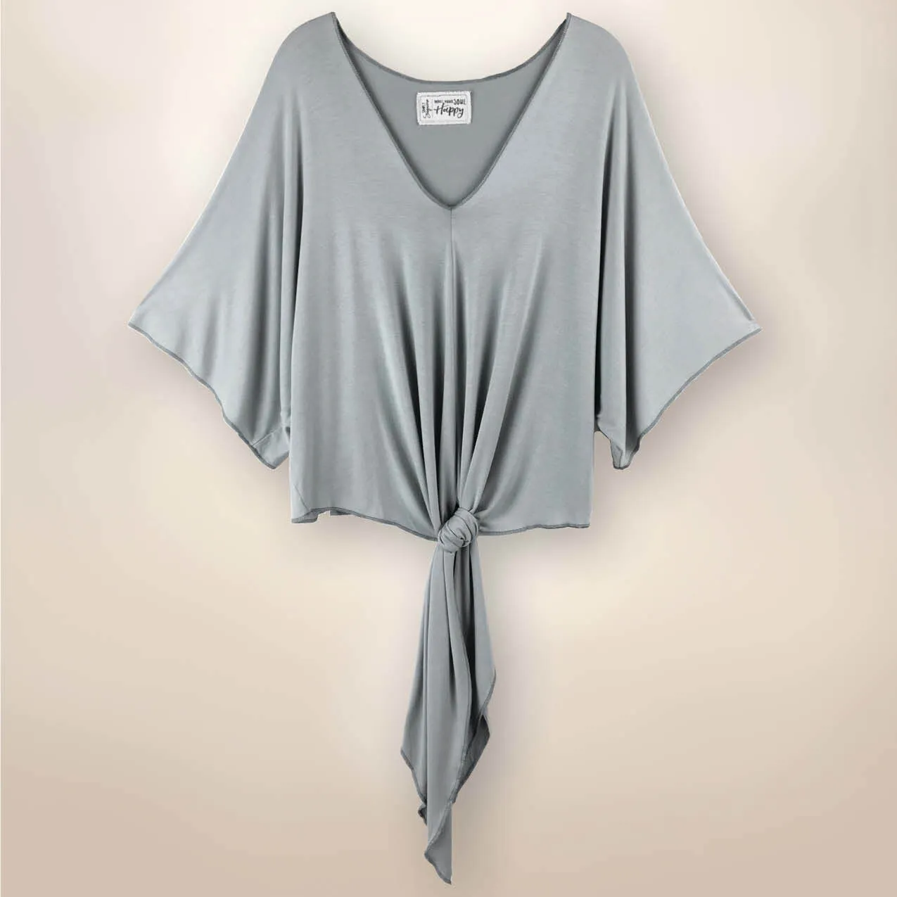 Paige Tie Front Top - Stone