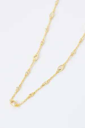 Pillar Scattered Bezel Necklace