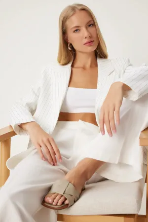 Pinstripe Oversize Double Breasted Jacket