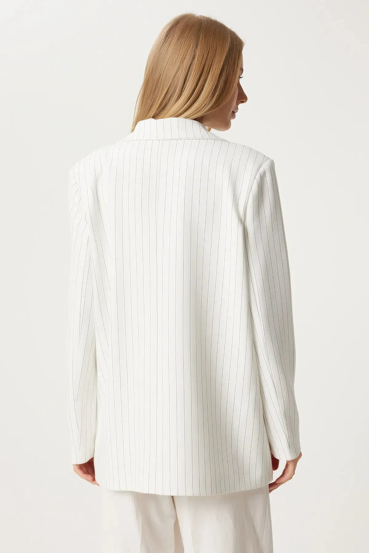 Pinstripe Oversize Double Breasted Jacket