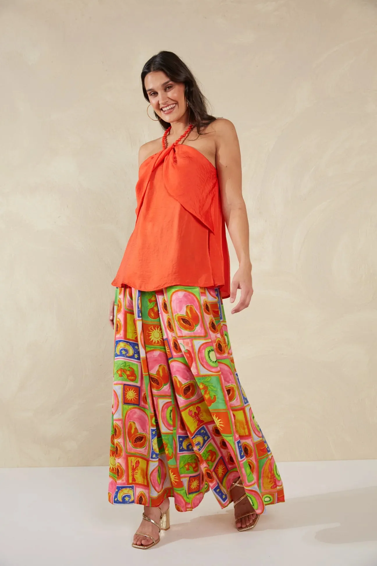 PORTOFINO HALTER TOP- APEROL