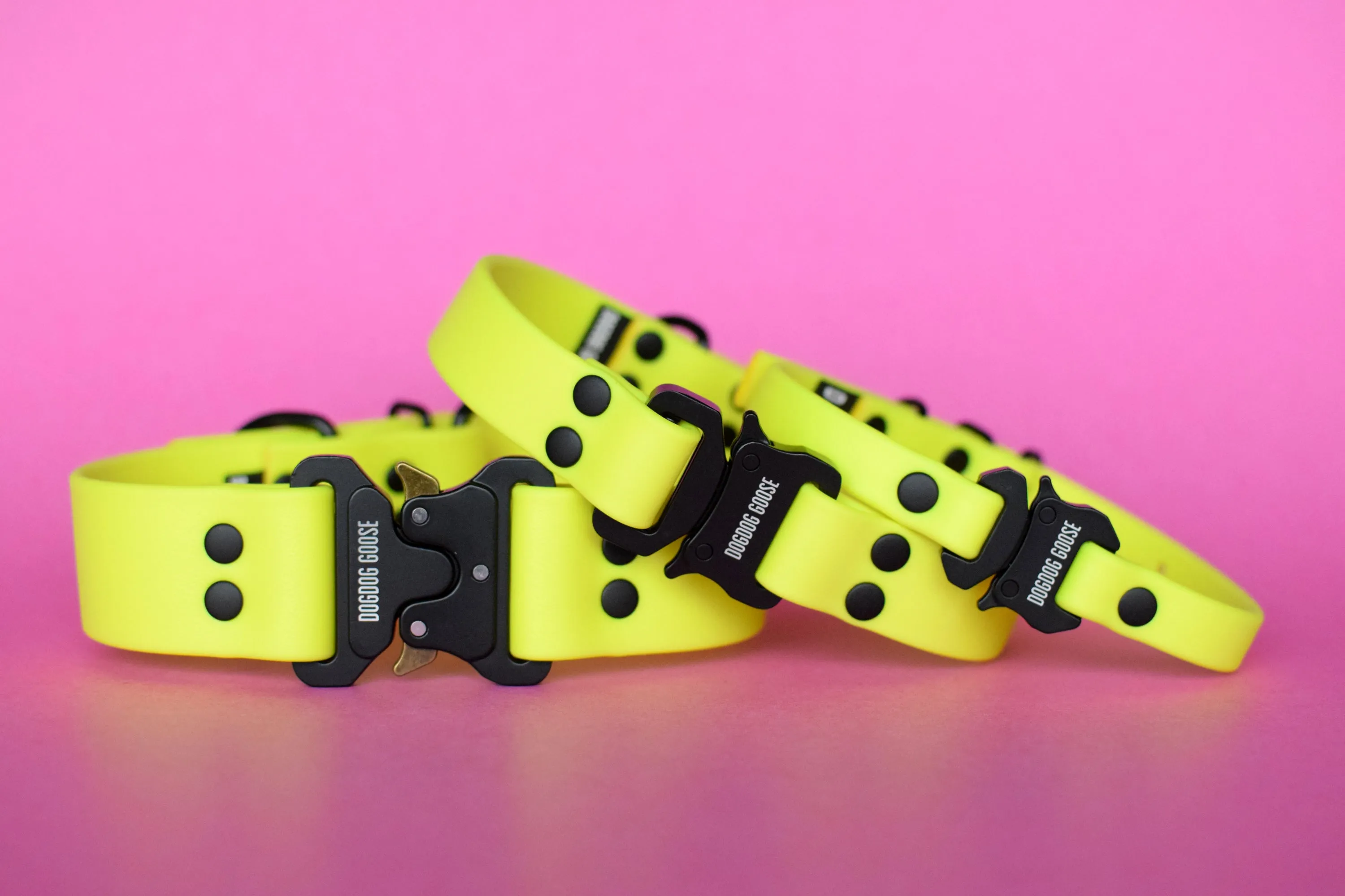 PREMADE COLLECTION - Neon Yellow & Black Biothane Dog Collar