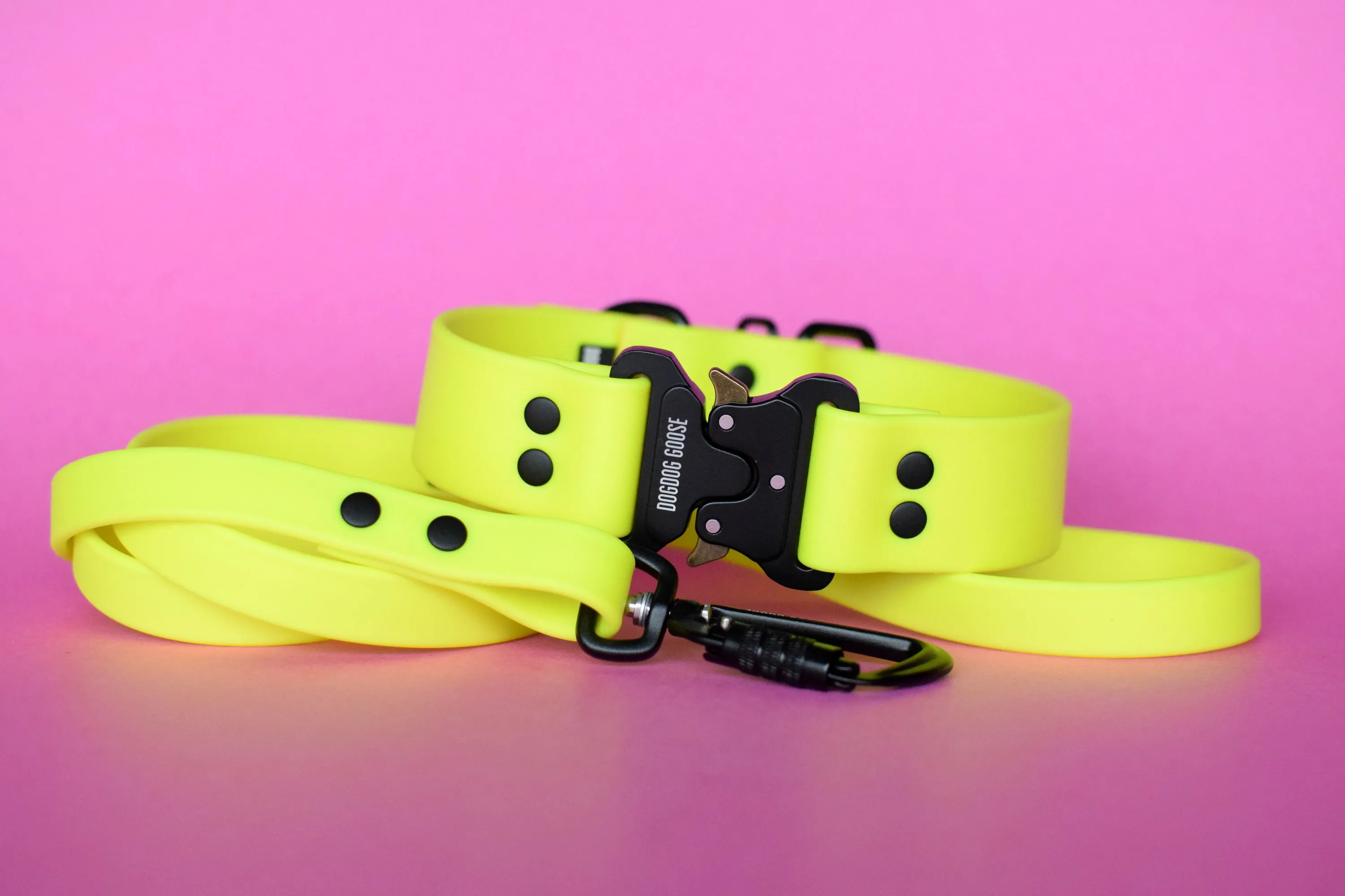 PREMADE COLLECTION - Neon Yellow & Black Biothane Dog Collar