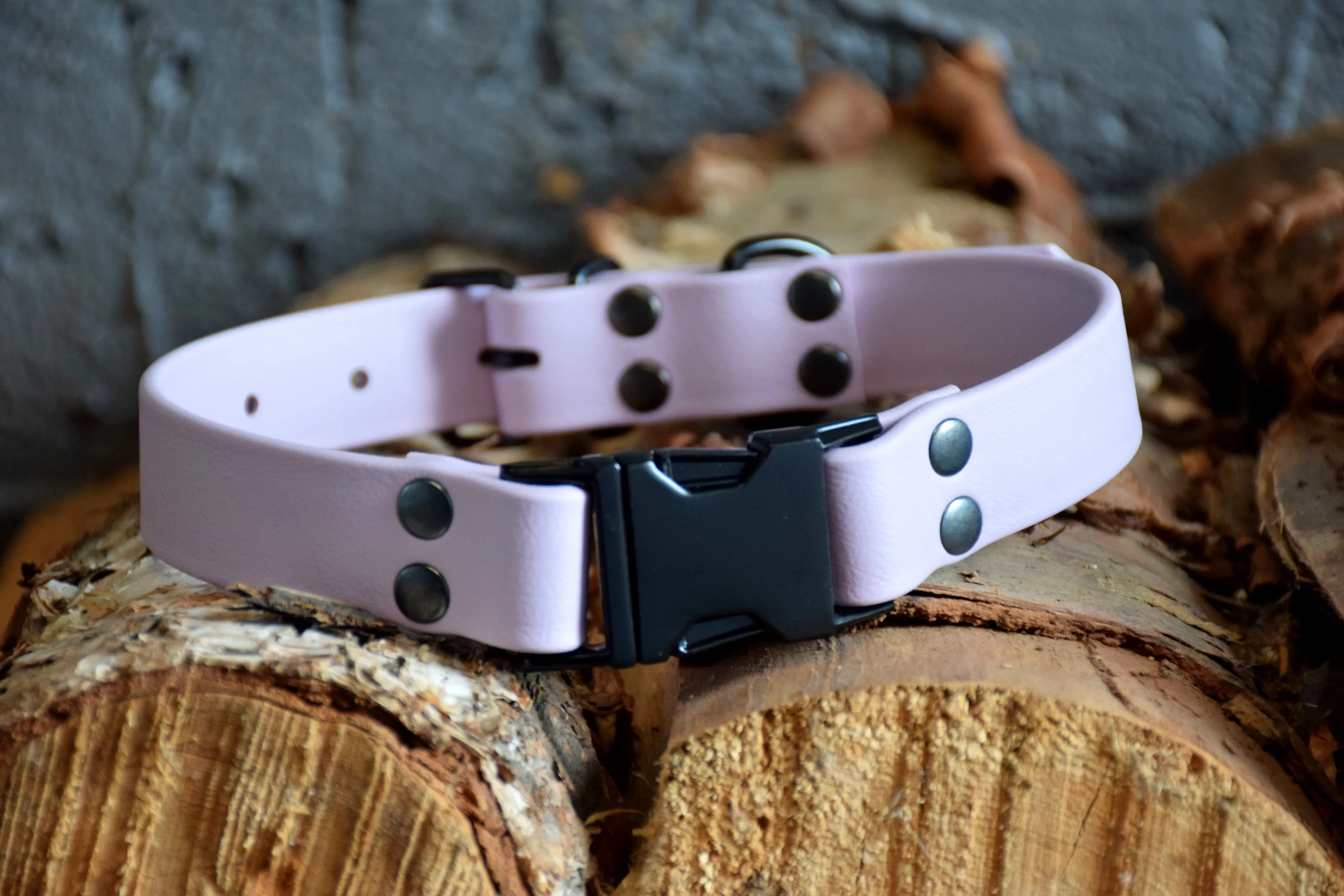 PREMADE COLLECTION - Pastel Purple & Black Biothane Dog Collar