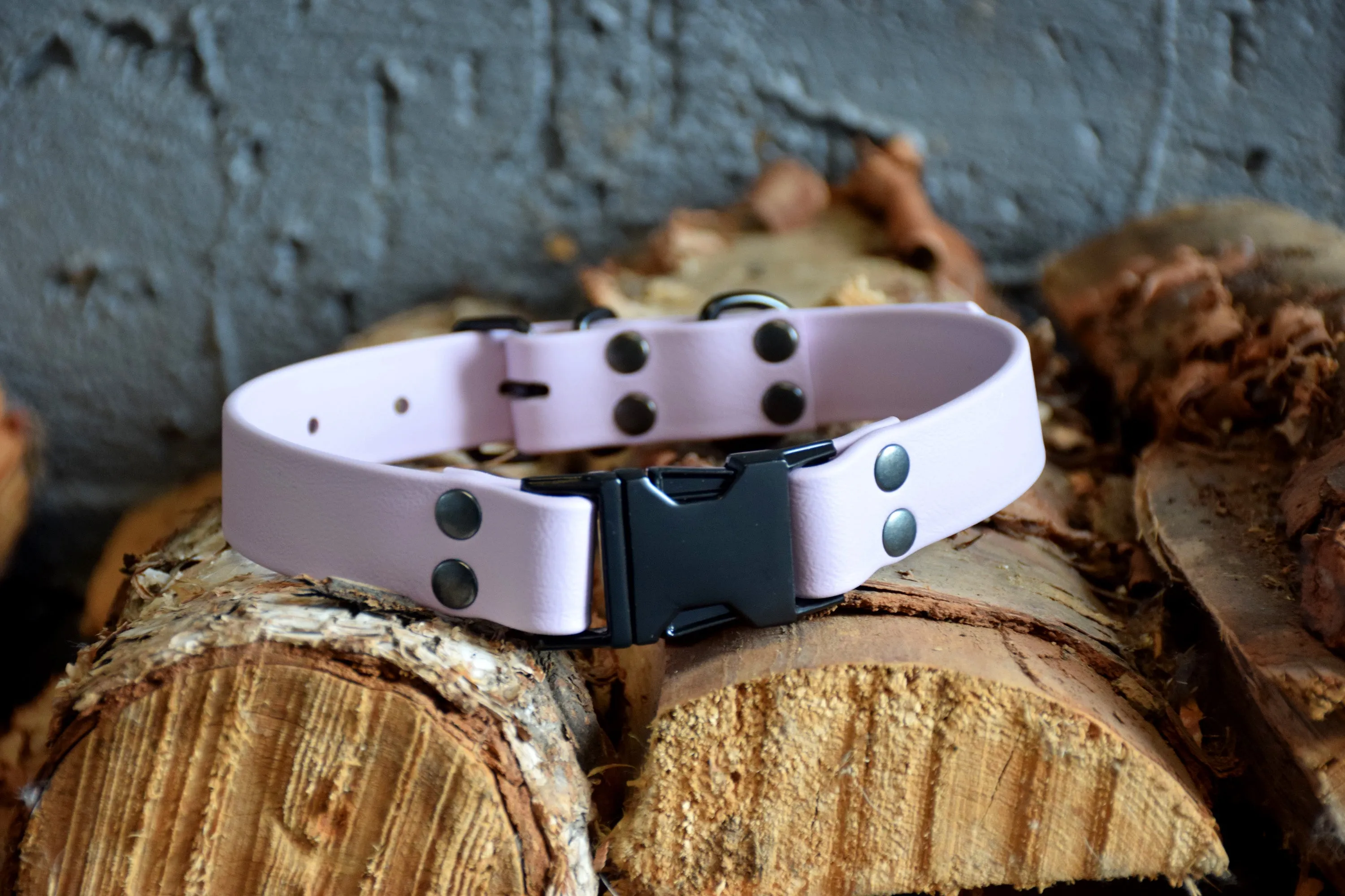 PREMADE COLLECTION - Pastel Purple & Black Biothane Dog Collar