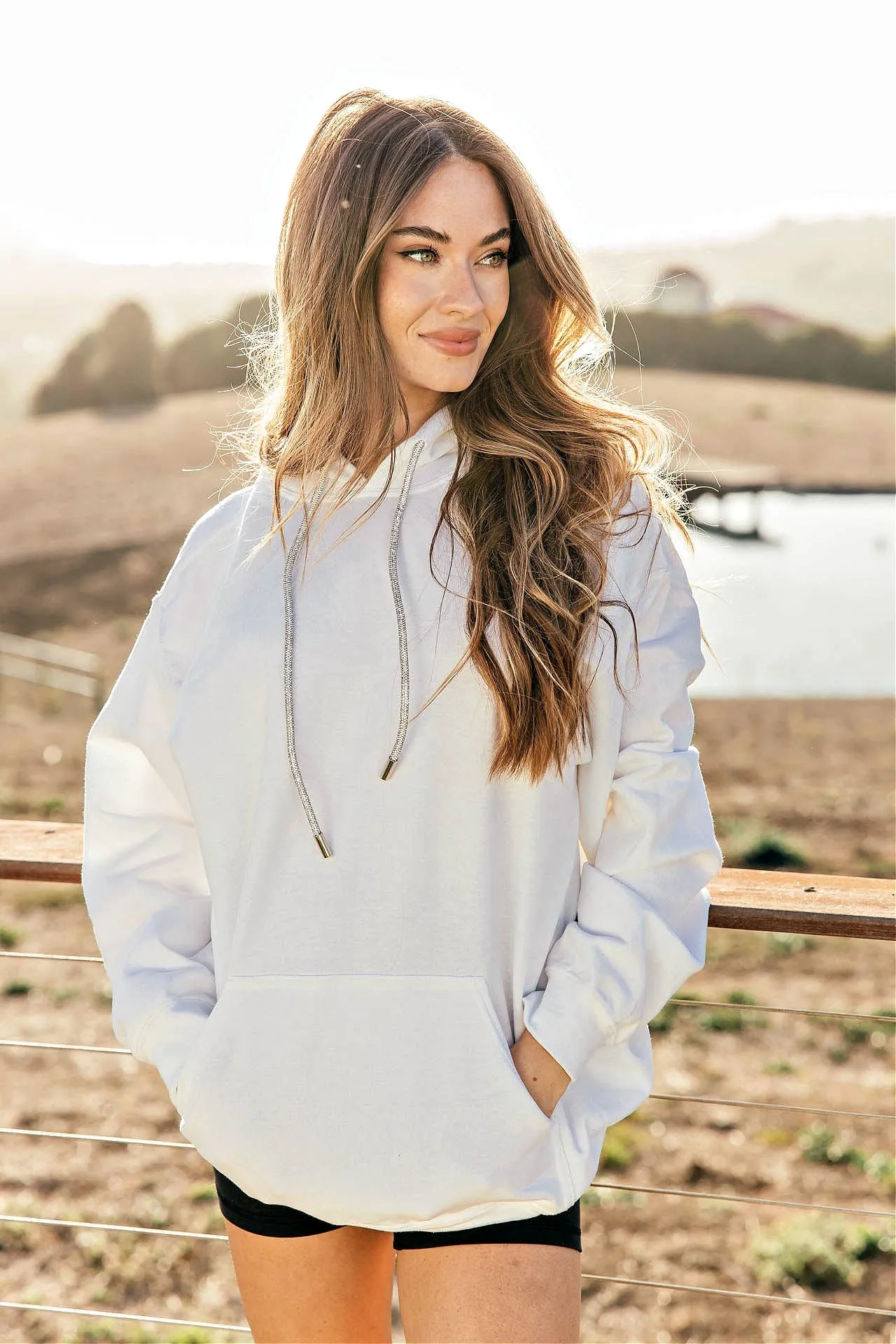PREORDER!! Crystal Drawstring Sweatshirt w/ Rhinestone Lips in 2 Colors!