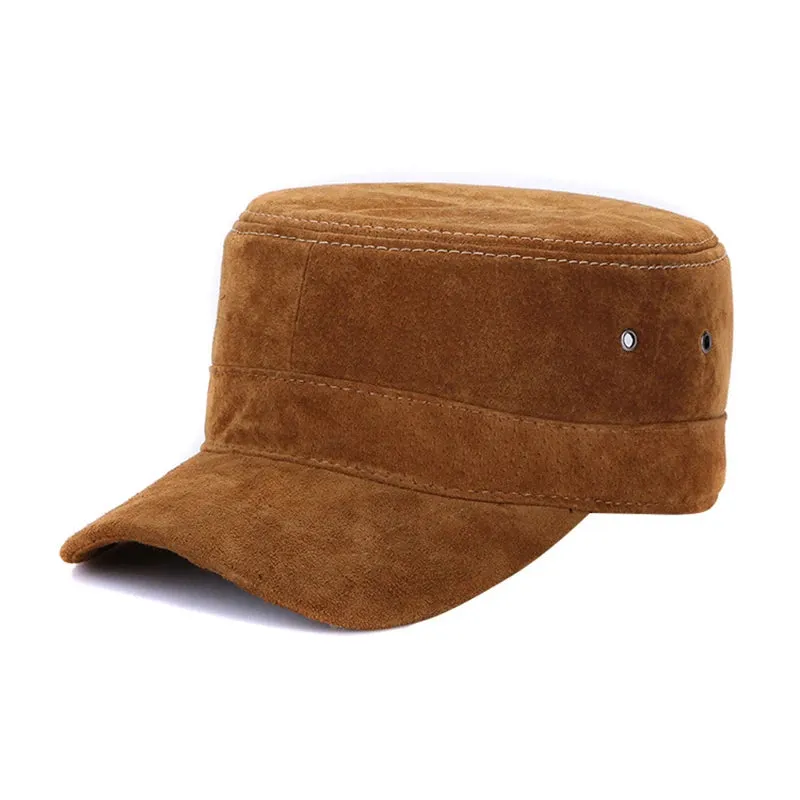 Real Sheepskin Leather Cap New Fashion Fall Winter Leather Unisex Hat