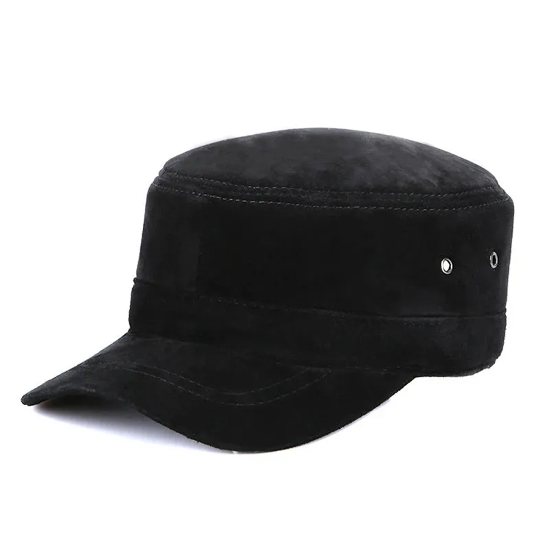 Real Sheepskin Leather Cap New Fashion Fall Winter Leather Unisex Hat