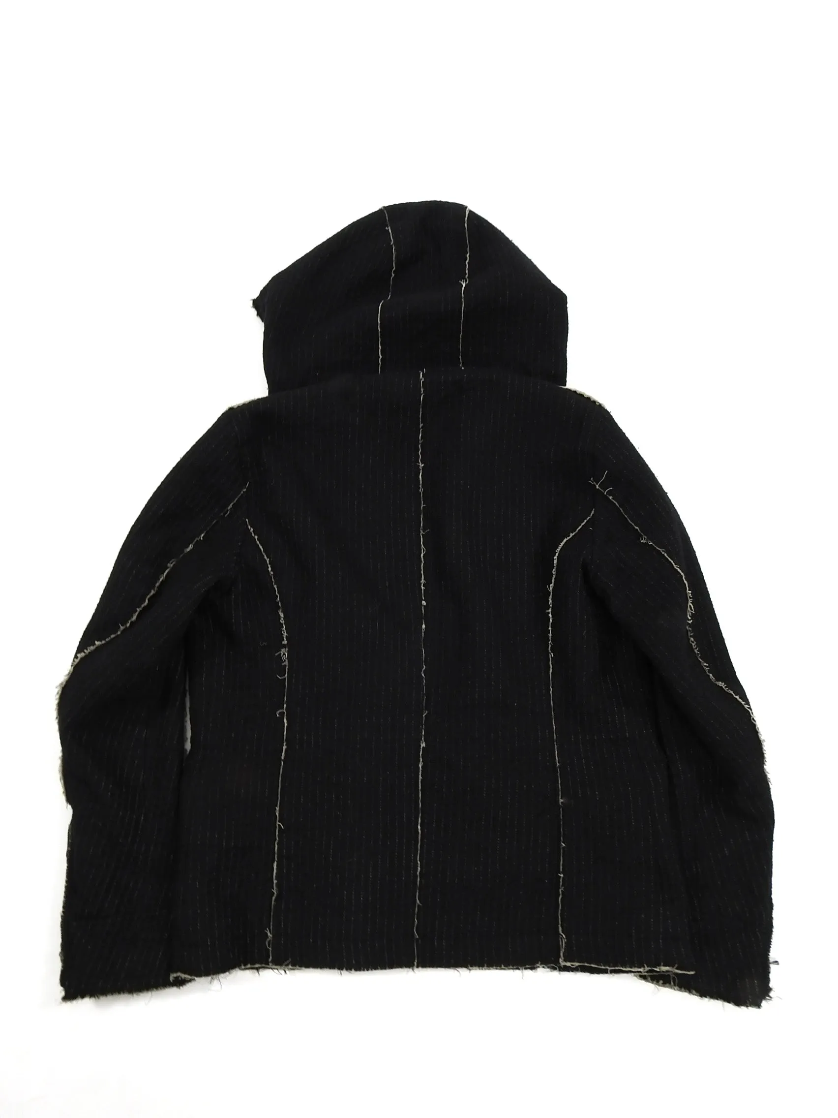 Shellac Raw Edge Pinstripe Parka Jacket - M
