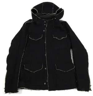 Shellac Raw Edge Pinstripe Parka Jacket - M