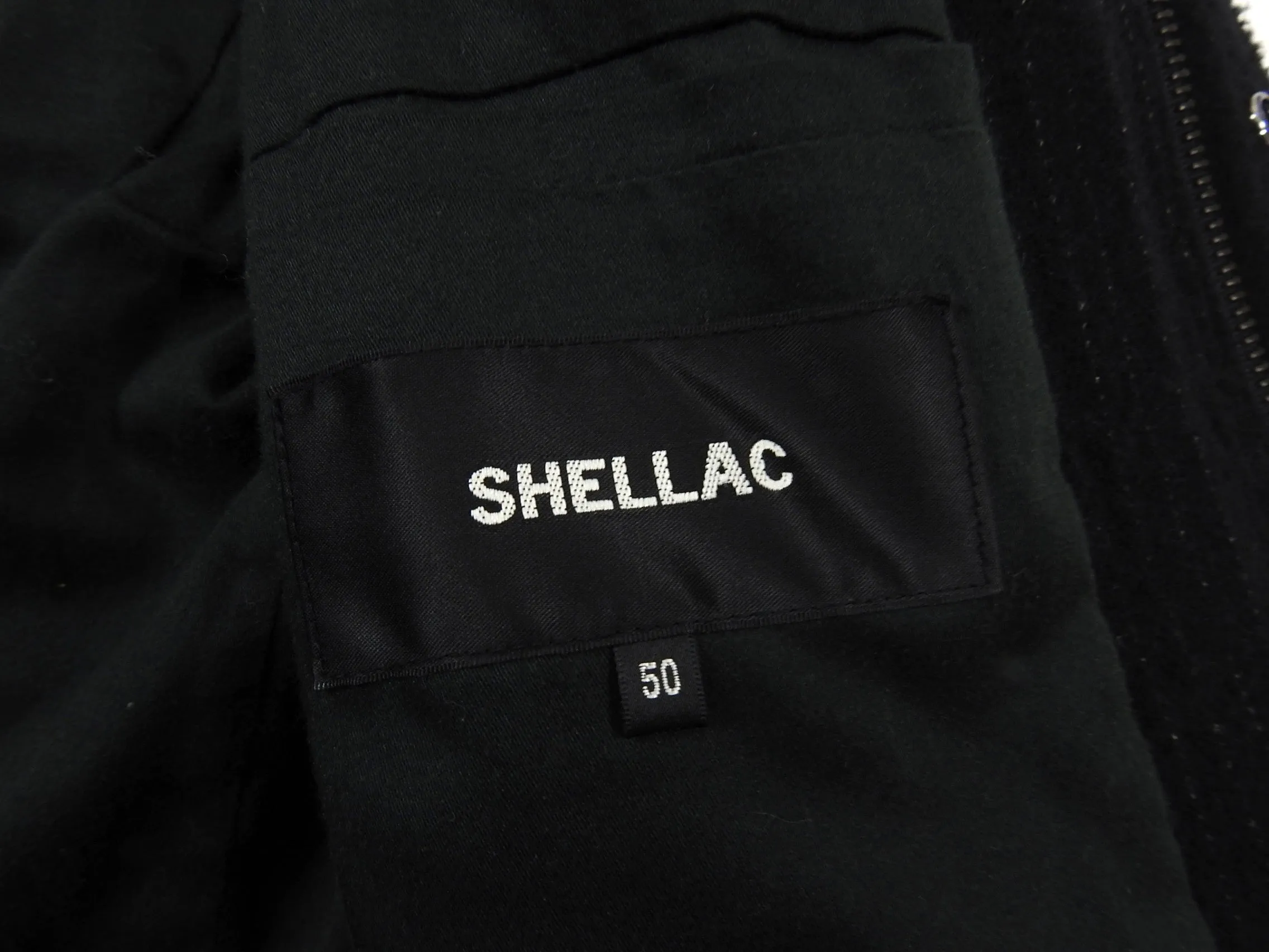 Shellac Raw Edge Pinstripe Parka Jacket - M