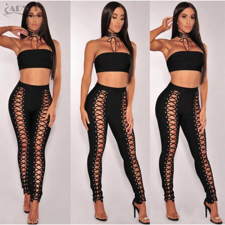 Short Top&Full Length Hollow Out Pants