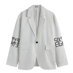 Sixty Eight 93 Logo Black Men's Casual Flat Lapel Collar Blazer #22